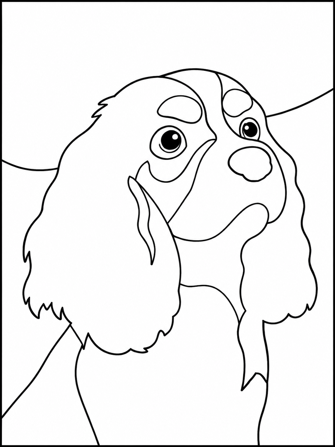 Spaniel Dog Portrait — Kinusaiga fabric art design preview