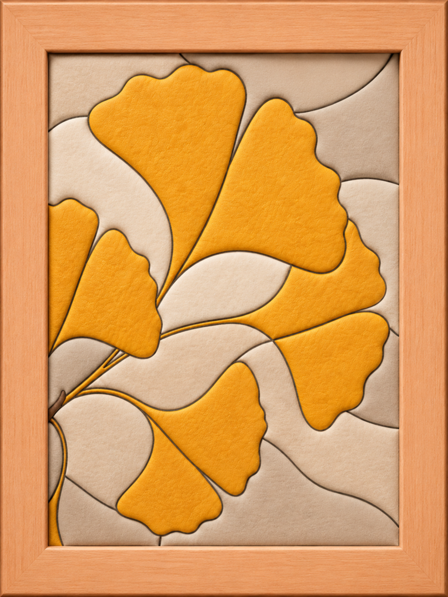 Yellow Ginkgo Leaves — Kinusaiga fabric art design preview
