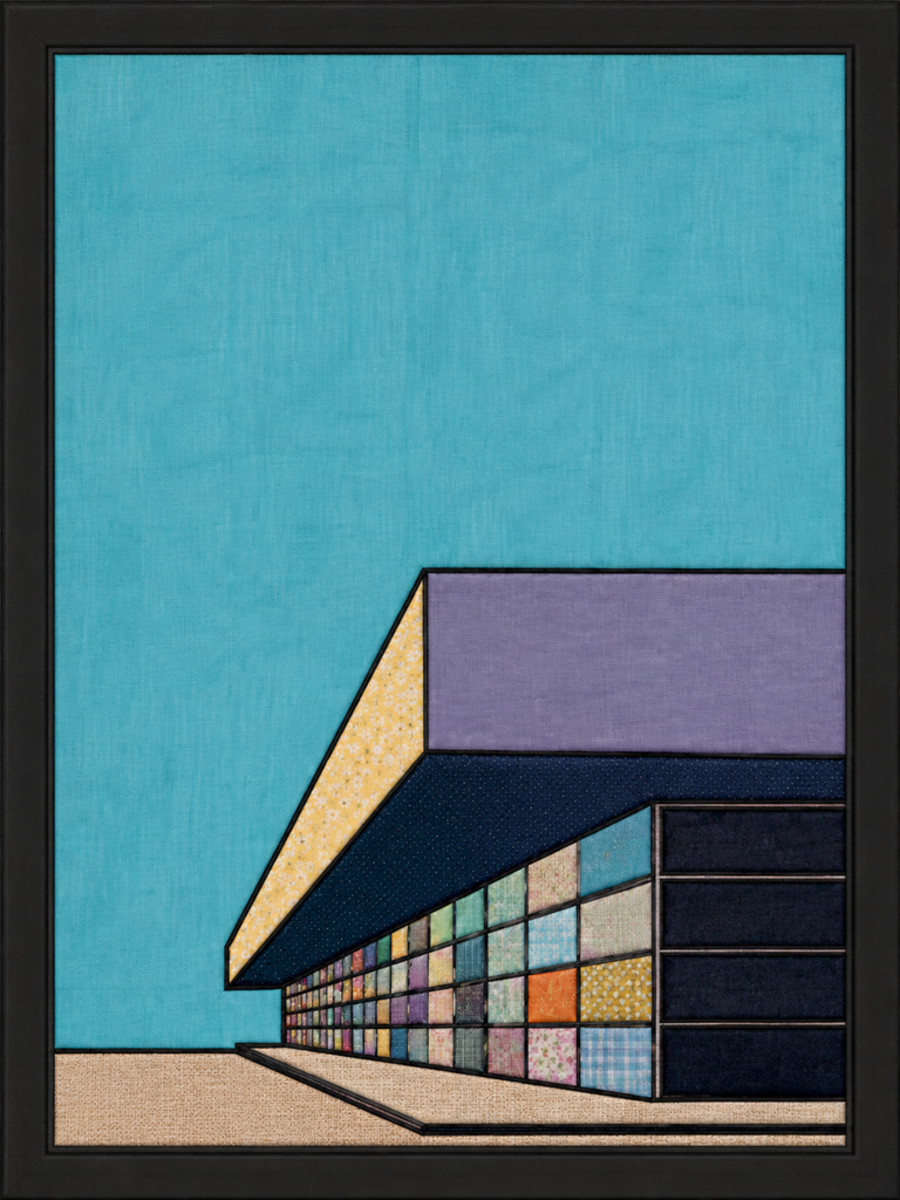 Building With Colorful Windows — Kinusaiga fabric art design preview