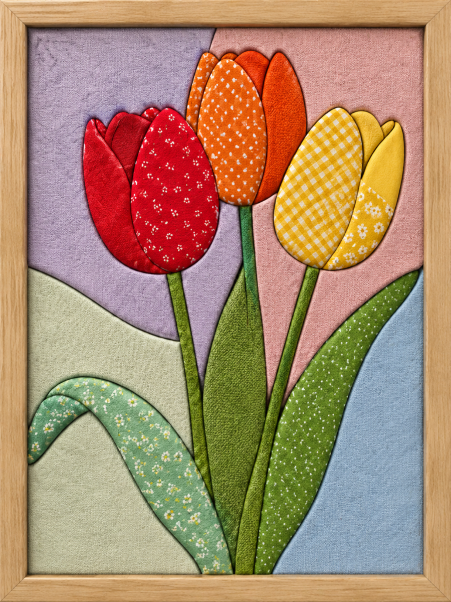 Three Tulips — Kinusaiga fabric art design preview