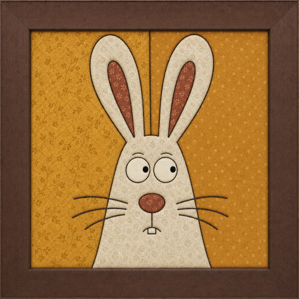 White Rabbit with Long Ears — Kinusaiga fabric art design preview
