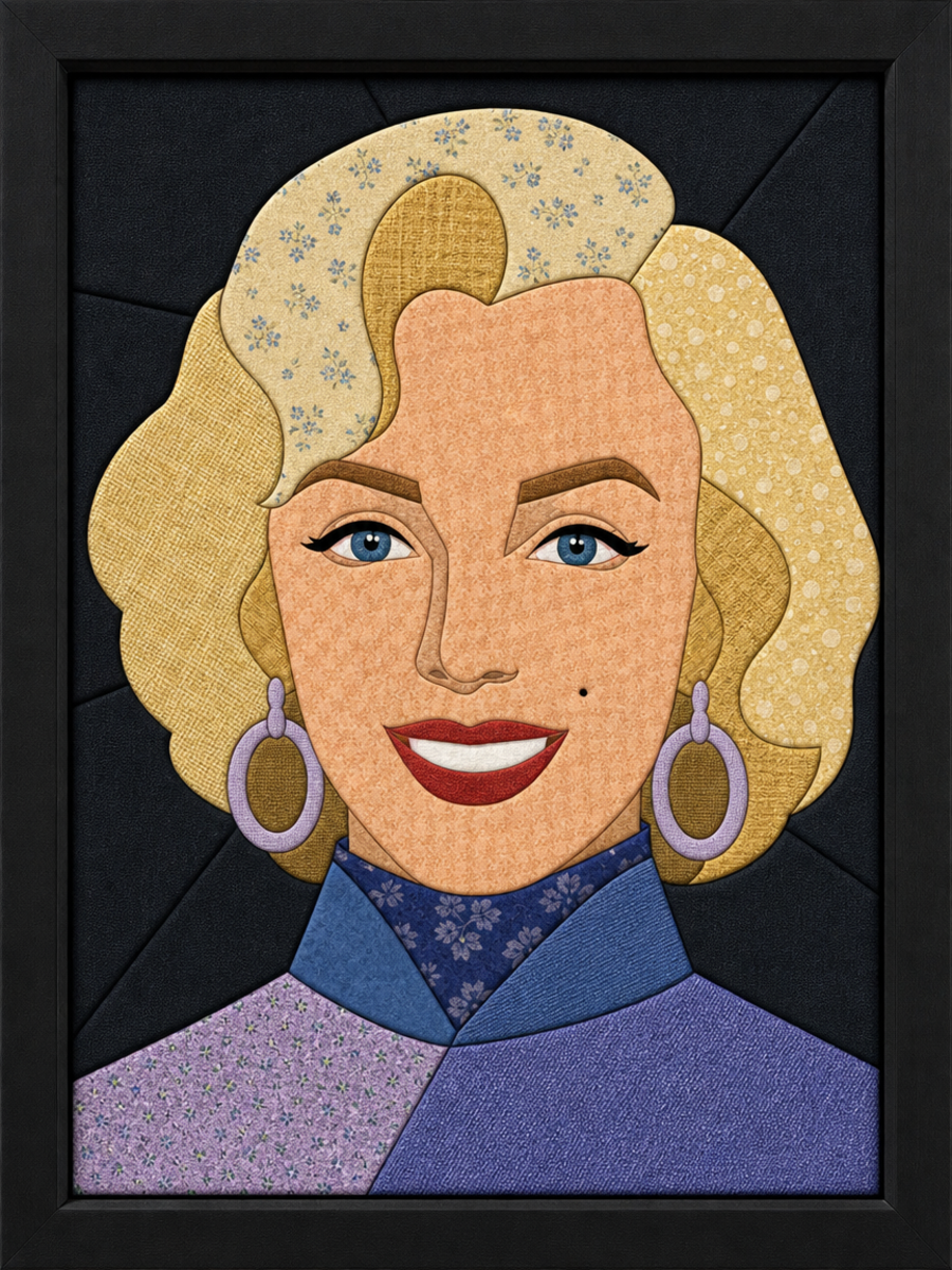 Smiling Blonde Woman — Kinusaiga fabric art design preview