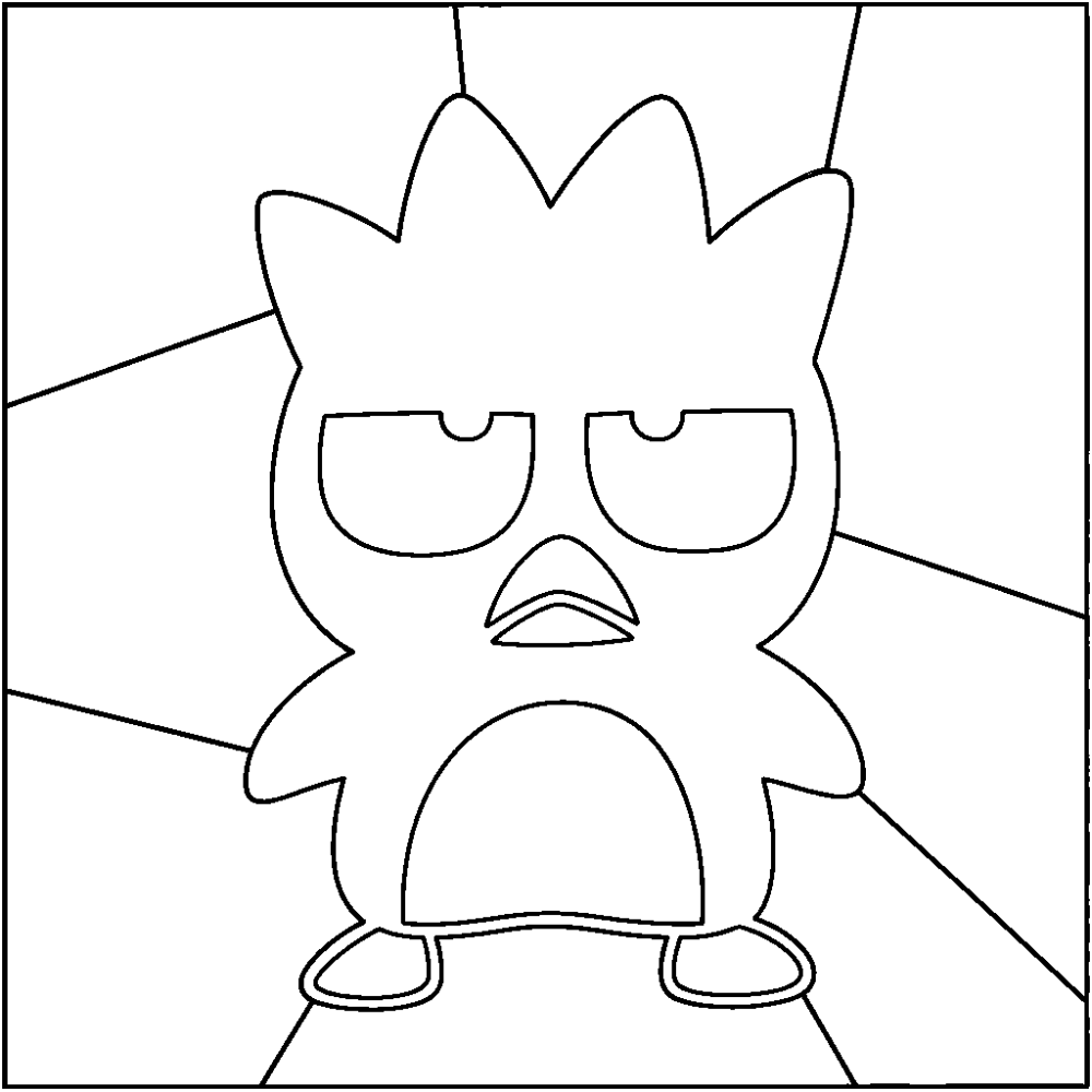 Grumpy Cartoon Penguin — Kinusaiga fabric art design preview