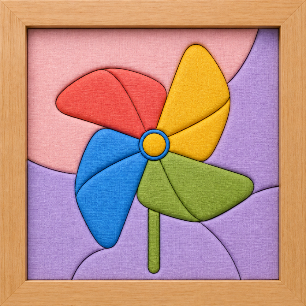 Colorful Pinwheel — Kinusaiga fabric art design preview