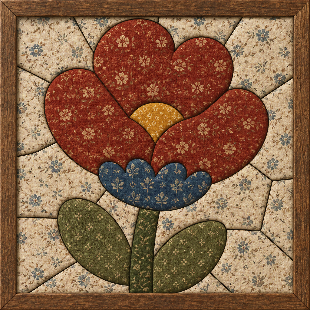 花卉作品 — Kinusaiga fabric art design preview
