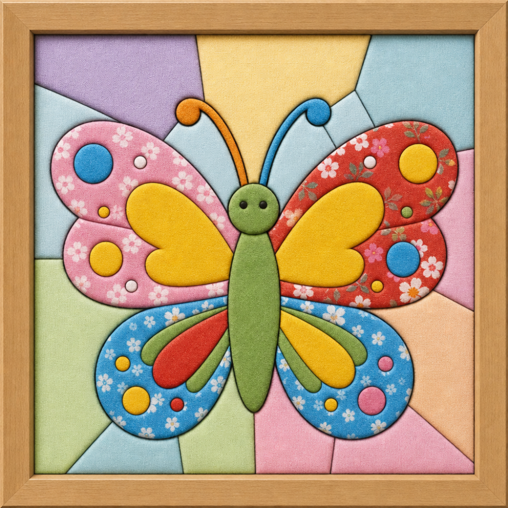 Colorful Butterfly — Kinusaiga fabric art design preview
