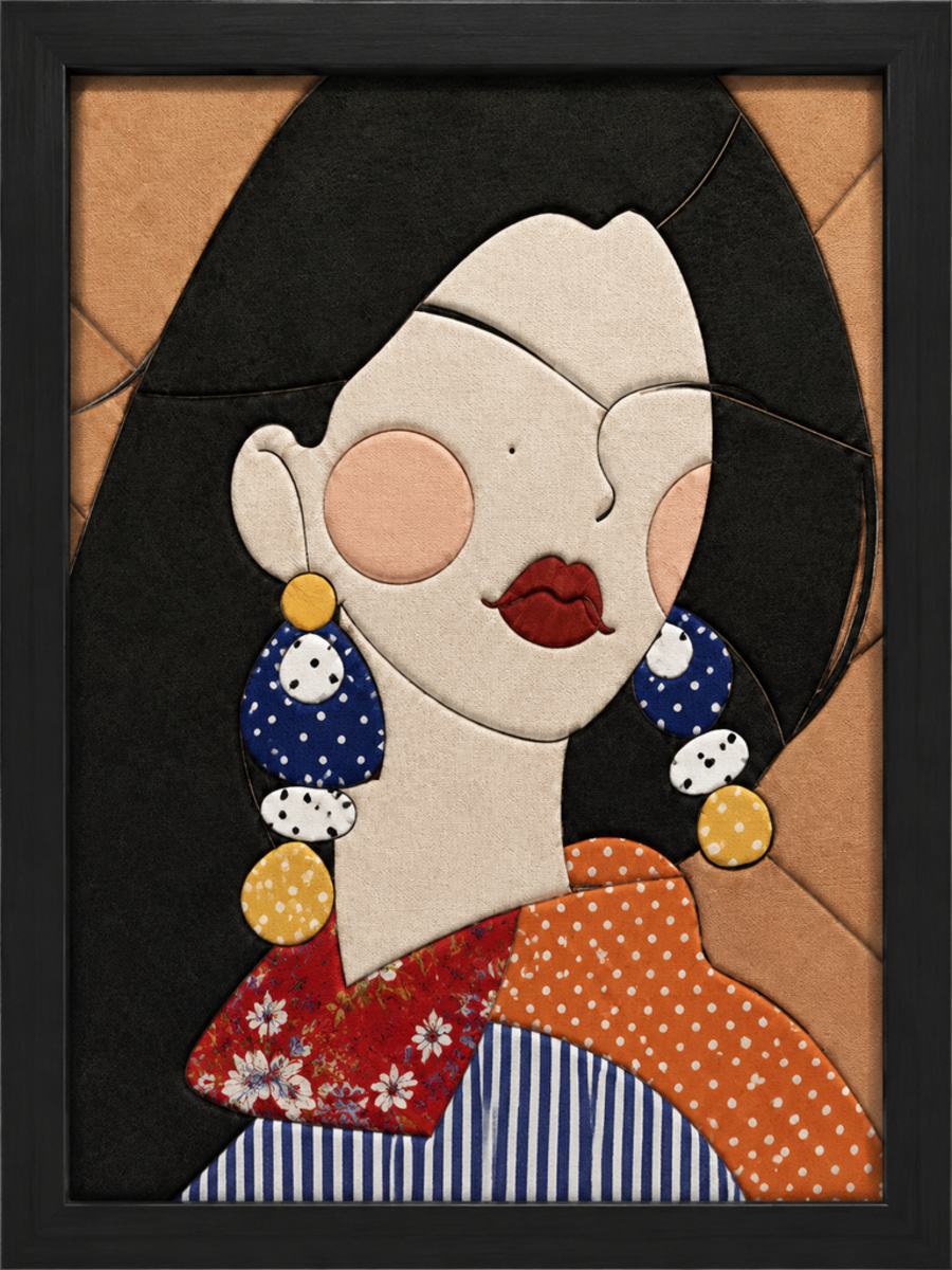 Woman with Long Black Hair — Kinusaiga fabric art design preview