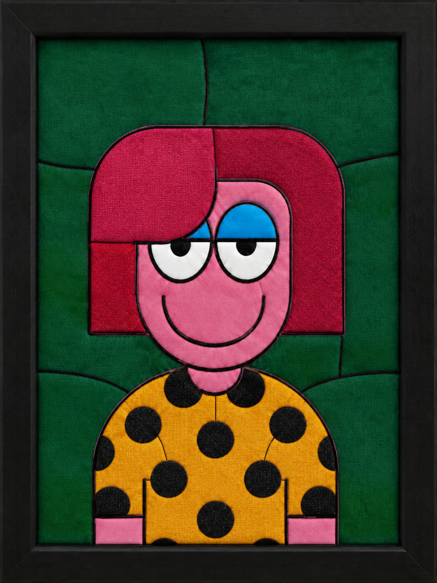 Pink Cartoon Girl — Kinusaiga fabric art design preview