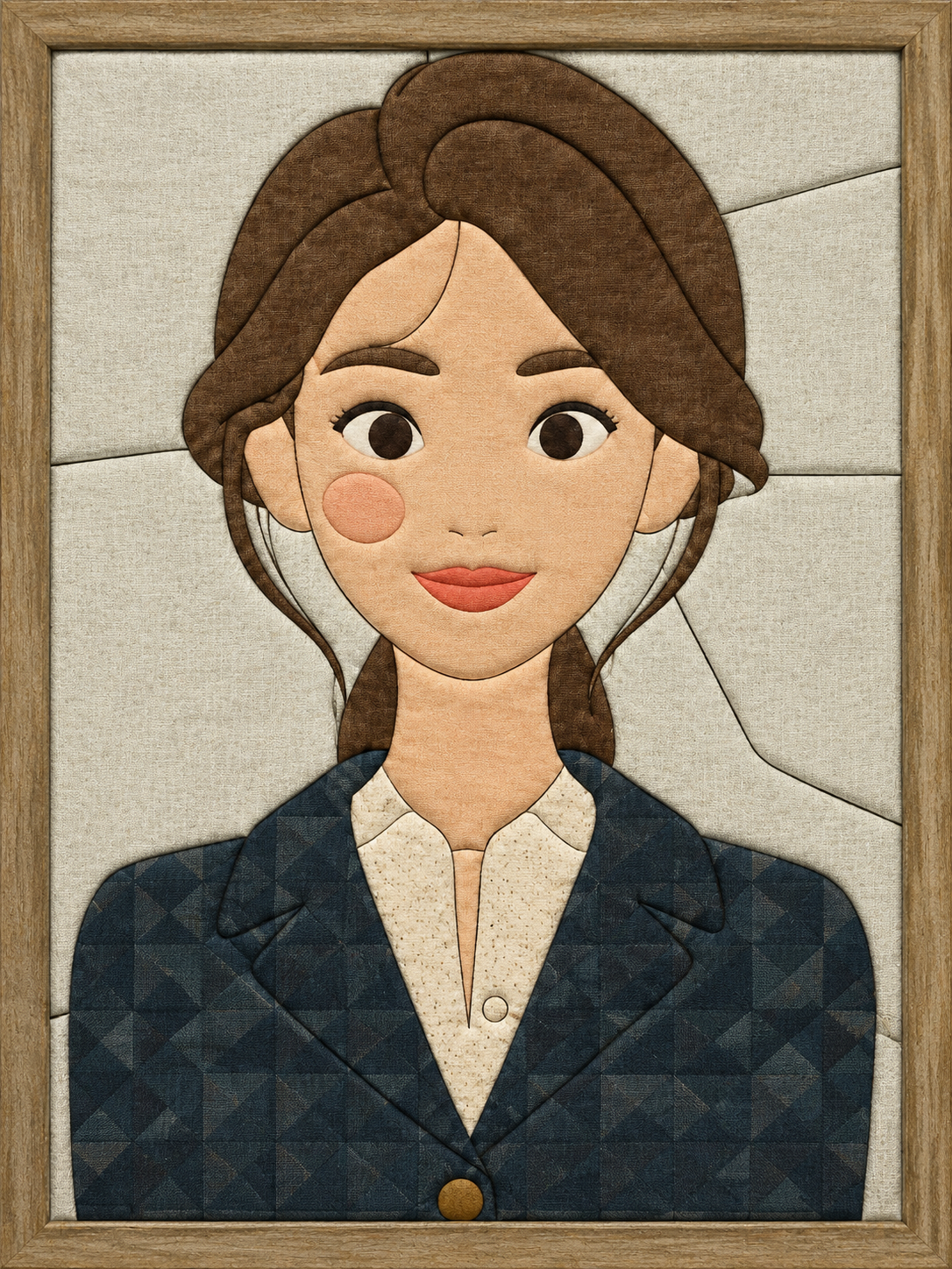 Girl with Brown Braids — Kinusaiga fabric art design preview