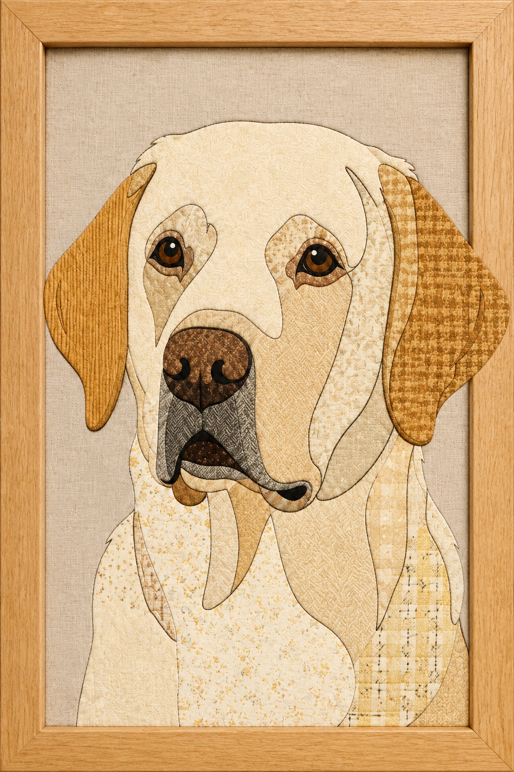 Yellow Labrador Portrait — Kinusaiga fabric art design preview