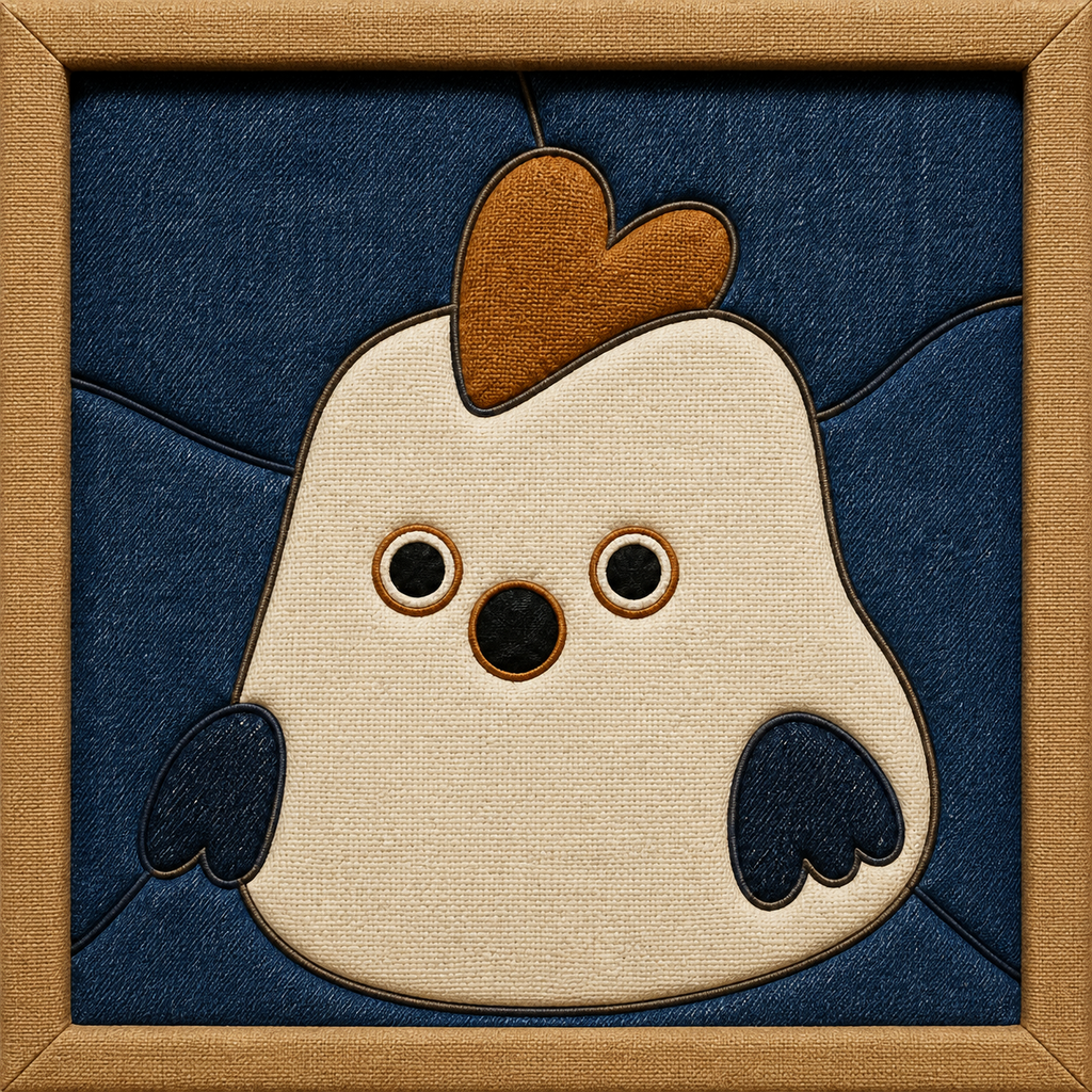 Cute White Chick — Kinusaiga fabric art design preview