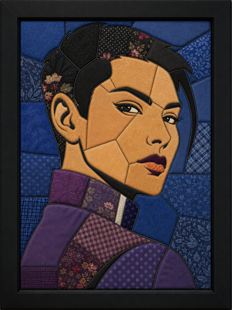 Portrait Study — Kinusaiga fabric art design preview