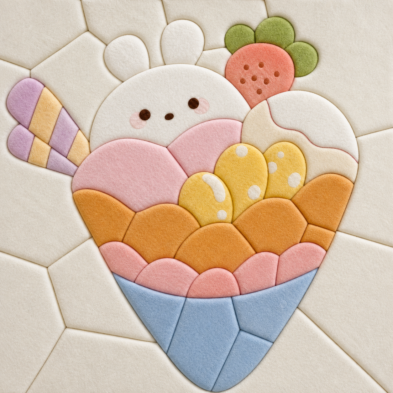 Strawberry Dessert — Kinusaiga fabric art design preview