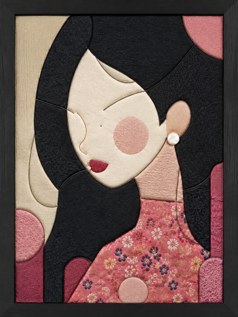 Woman With Black Hair — Kinusaiga fabric art design preview
