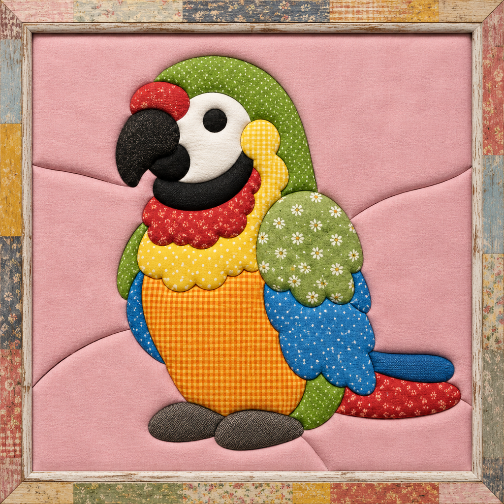 Colorful Parrot — Kinusaiga fabric art design preview