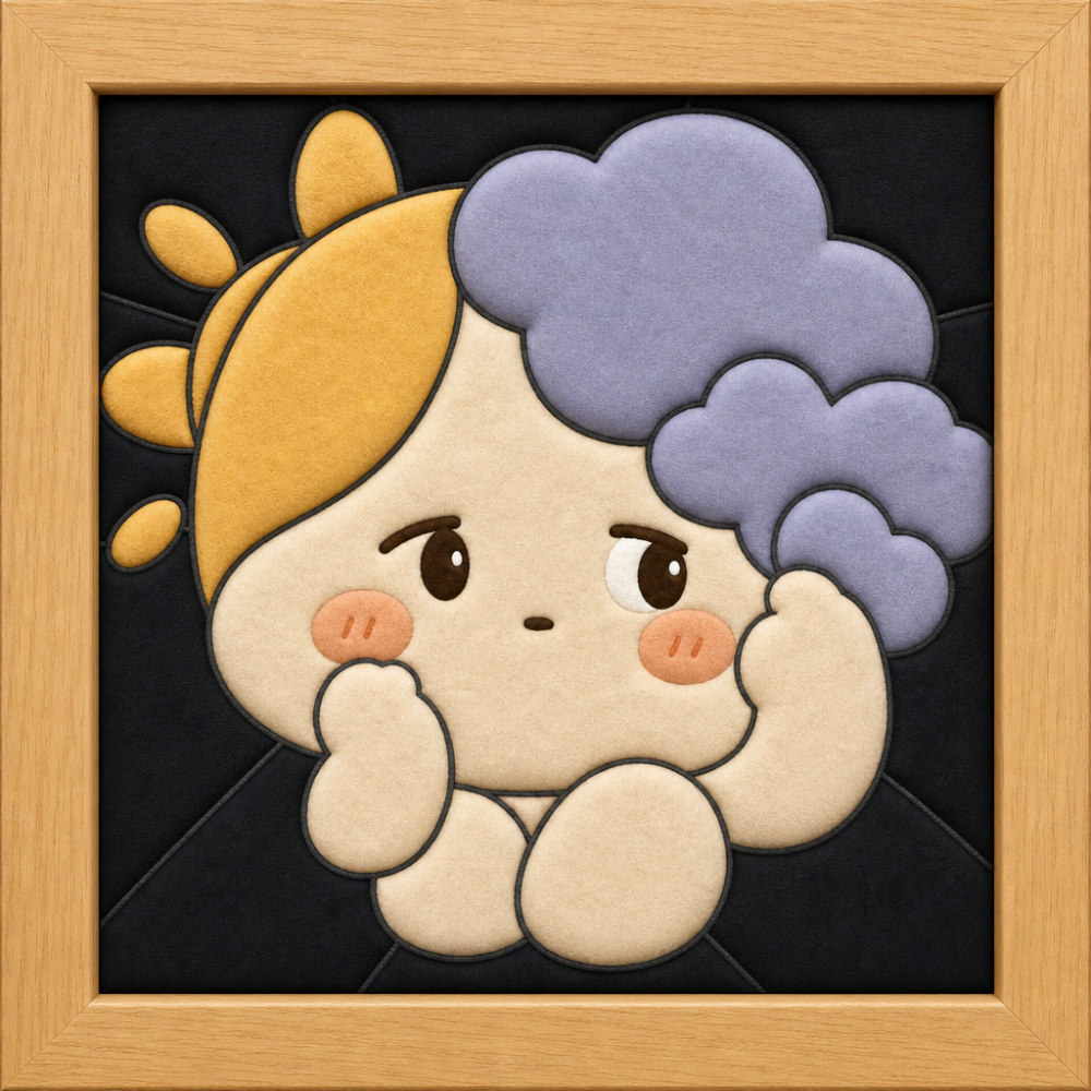 Baby with Sun and Cloud — Kinusaiga fabric art design preview