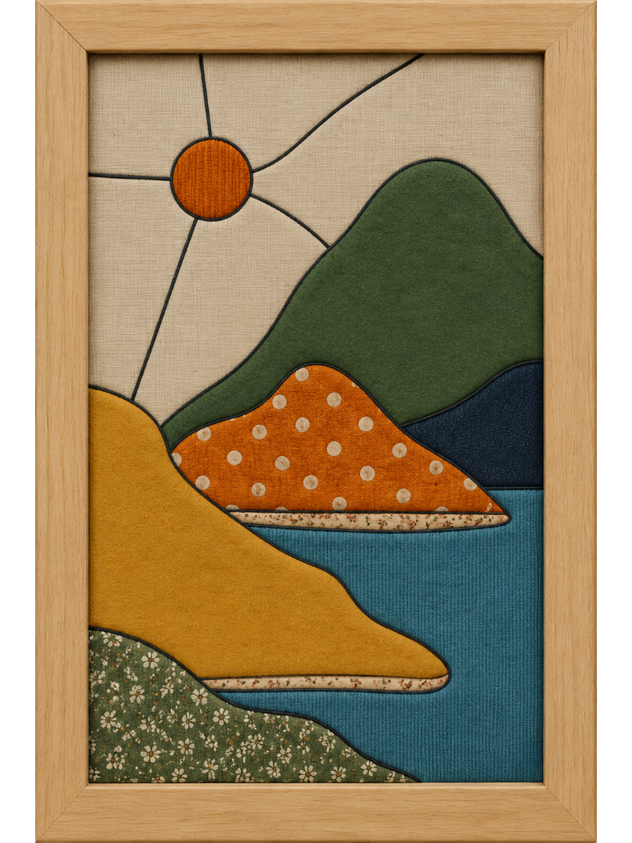 Landscape Composition — Kinusaiga fabric art design preview