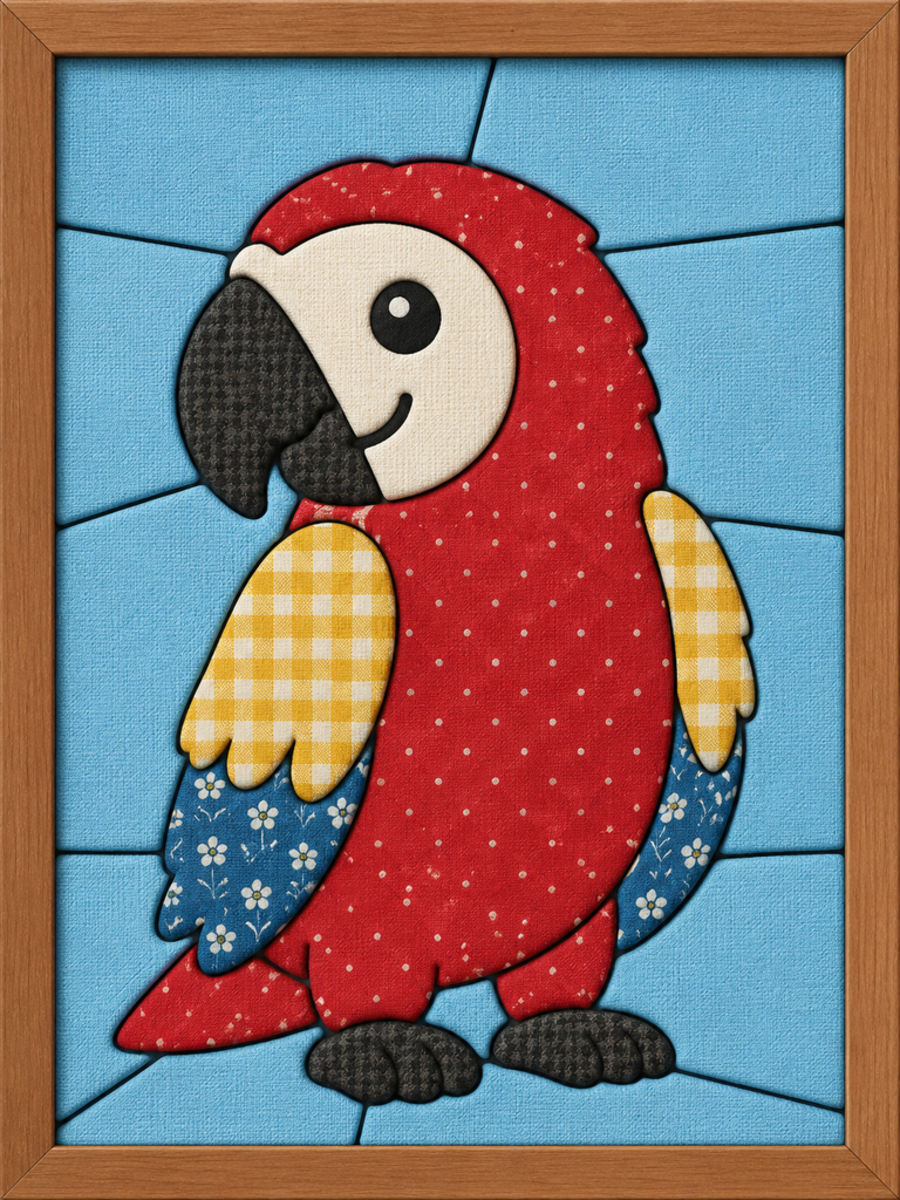 Red Parrot — Kinusaiga fabric art design preview