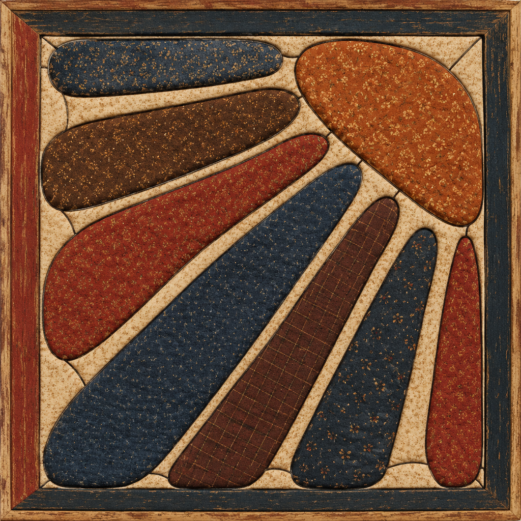 Abstract Sunburst — Kinusaiga fabric art design preview