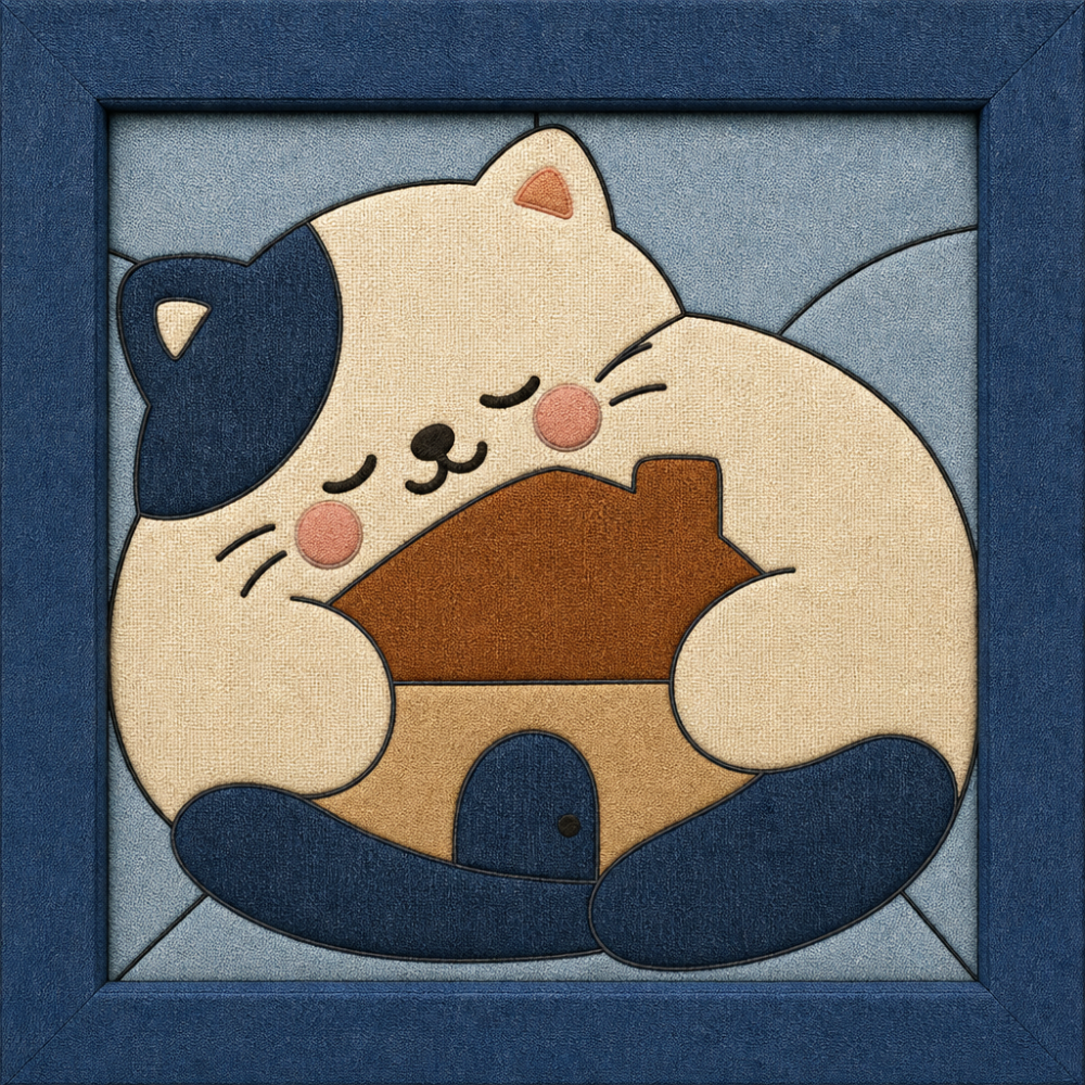 Cat Portrait — Kinusaiga fabric art design preview