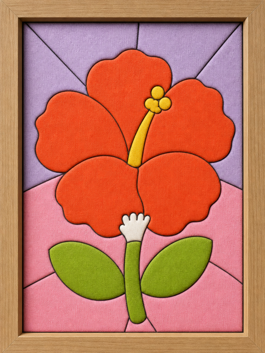 Orange Hibiscus Flower — Kinusaiga fabric art design preview