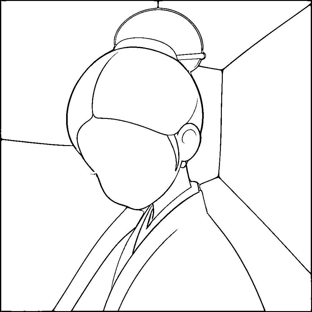 Woman in Traditional Hairstyle — Kinusaiga fabric art design preview