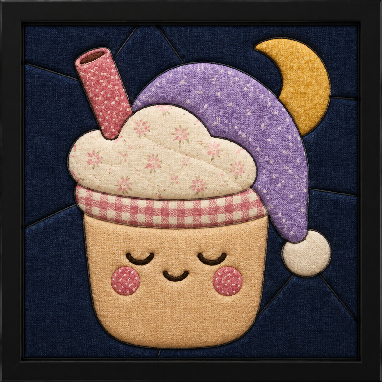 Sleeping Drink Cup with Moon — Kinusaiga fabric art design preview