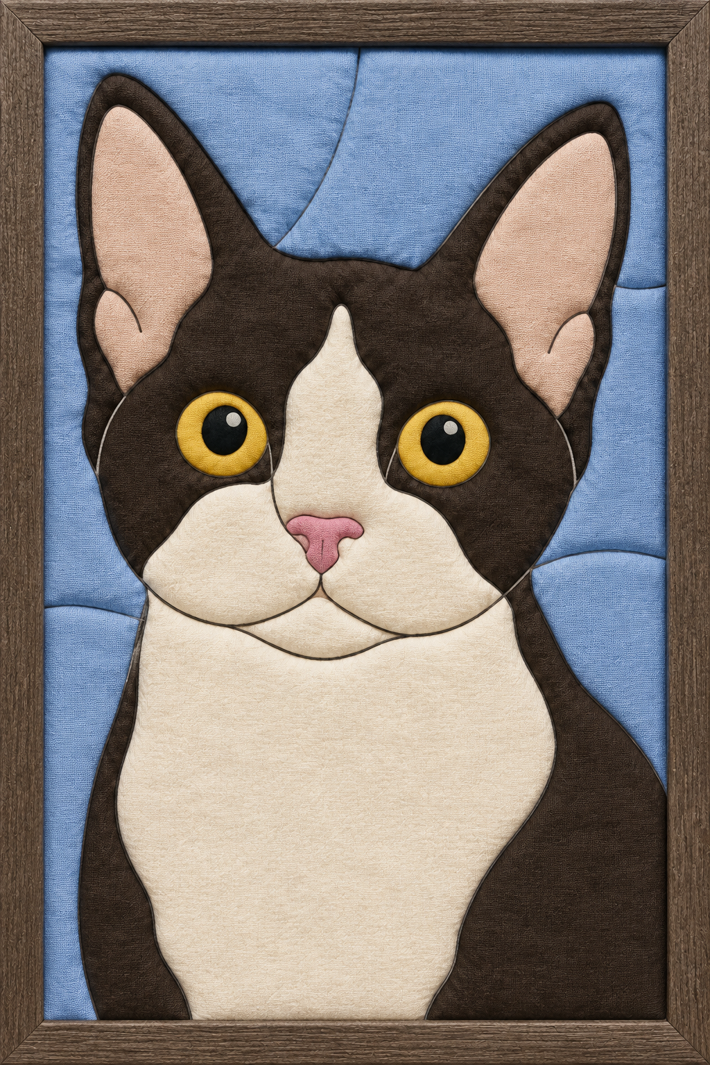 Black and White Cat — Kinusaiga fabric art design preview