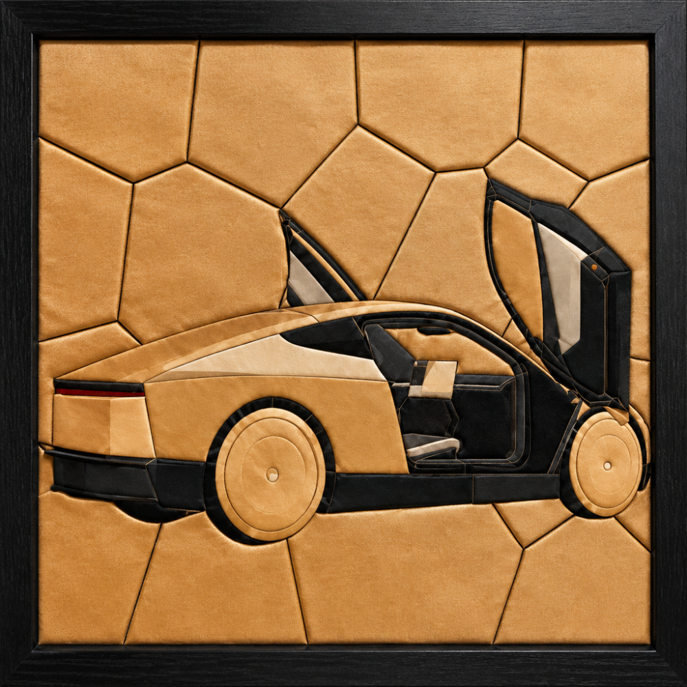 Sports Car With Doors Open — Kinusaiga fabric art design preview
