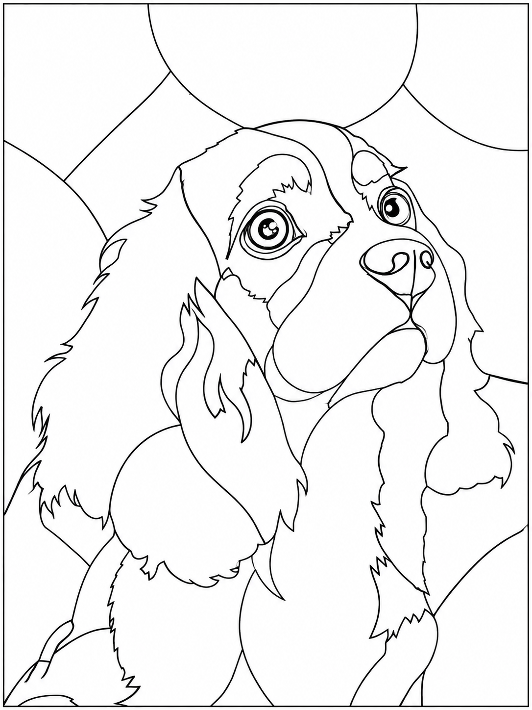 Spaniel Dog Portrait — Kinusaiga fabric art design preview