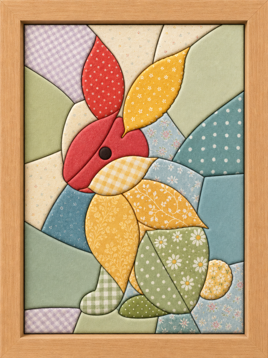 Sitting Rabbit — Kinusaiga fabric art design preview