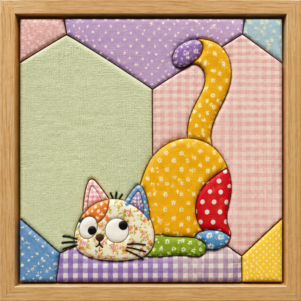 Cat Portrait — Kinusaiga fabric art design preview