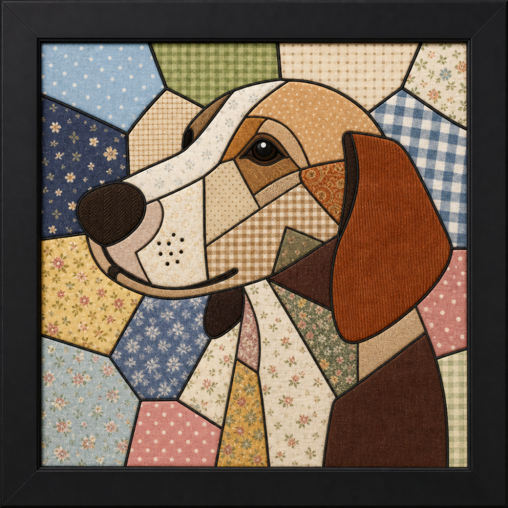 Beagle Dog Head — Kinusaiga fabric art design preview