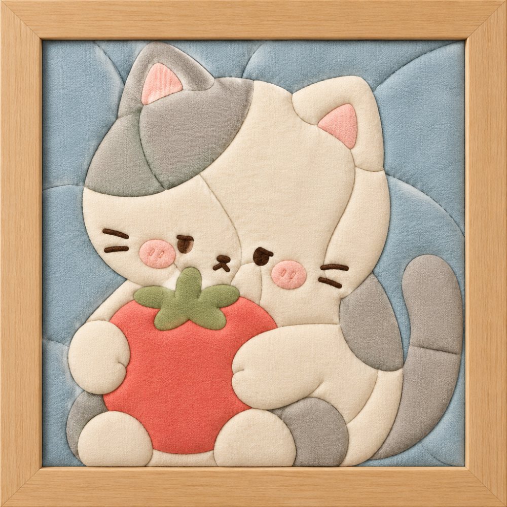 Cat Portrait — Kinusaiga fabric art design preview