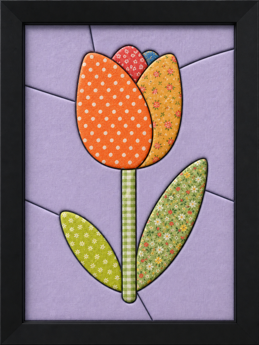 Colorful Tulip Flower — Kinusaiga fabric art design preview