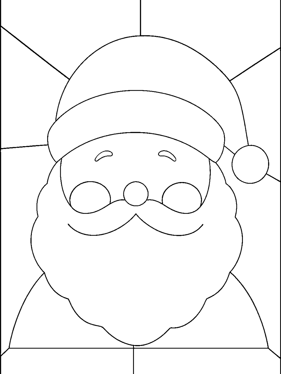 Cartoon Santa Claus Face — Kinusaiga fabric art design preview