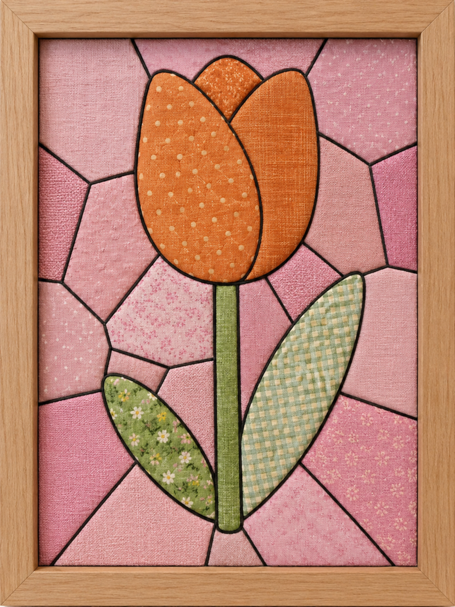 Orange Tulip Flower — Kinusaiga fabric art design preview