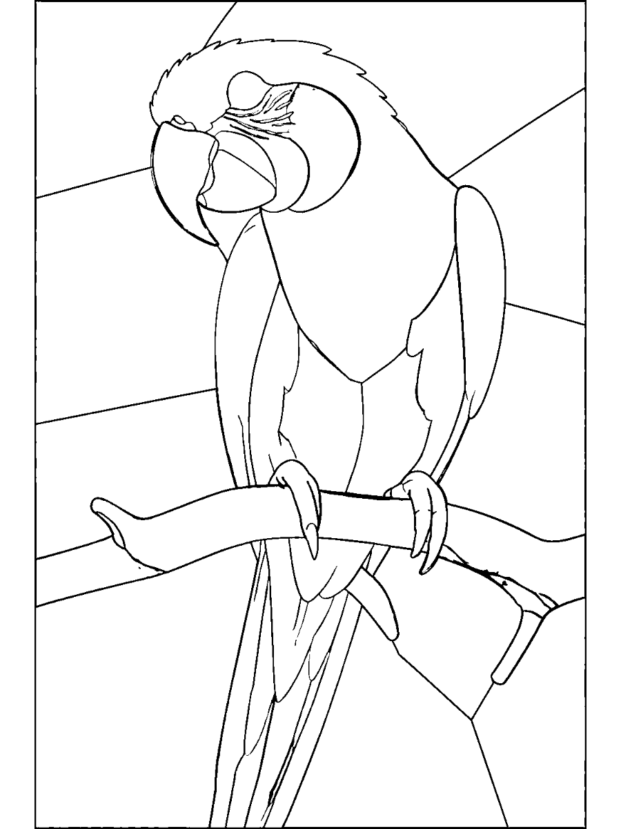 Blue Macaw on Branch — Kinusaiga fabric art design preview