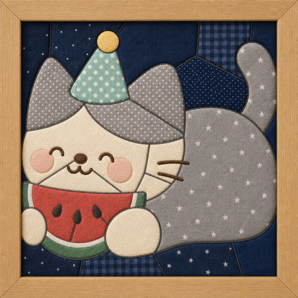 Cat Portrait — Kinusaiga fabric art design preview