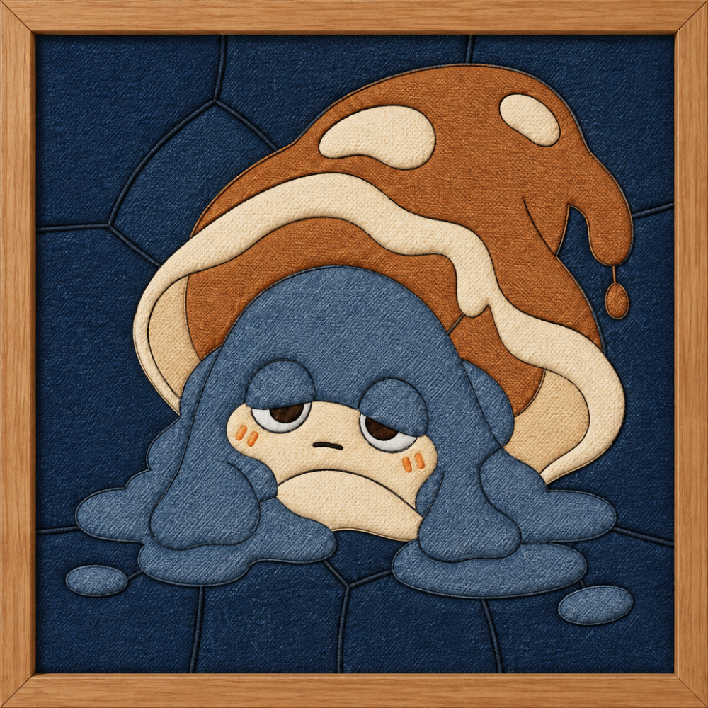 Melting Mushroom Character — Kinusaiga fabric art design preview