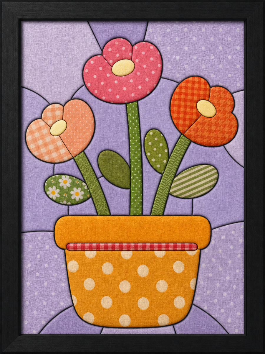 Potted Flowers — Kinusaiga fabric art design preview