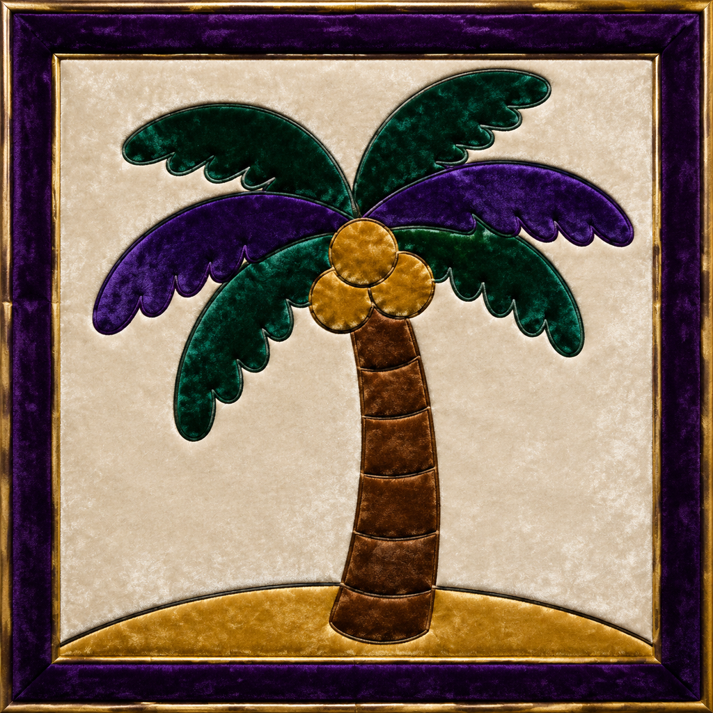 Palm Tree with Coconuts — Kinusaiga fabric art design preview