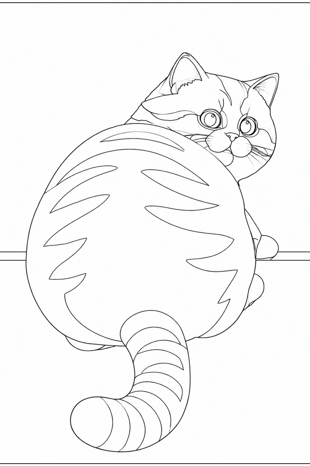 Orange Cat Looking Back — Kinusaiga fabric art design preview