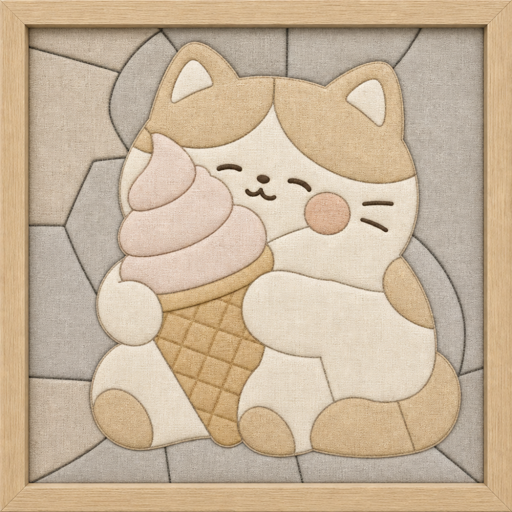 Cat Portrait — Kinusaiga fabric art design preview