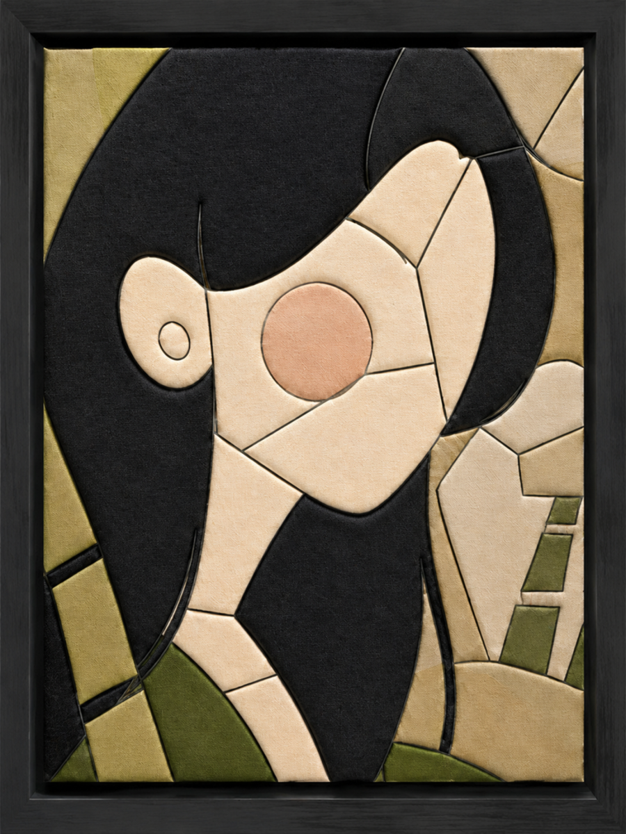 Woman with Long Black Hair — Kinusaiga fabric art design preview