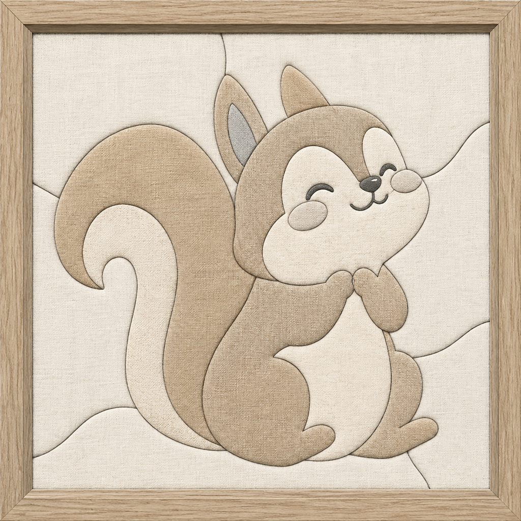Smiling Squirrel — Kinusaiga fabric art design preview