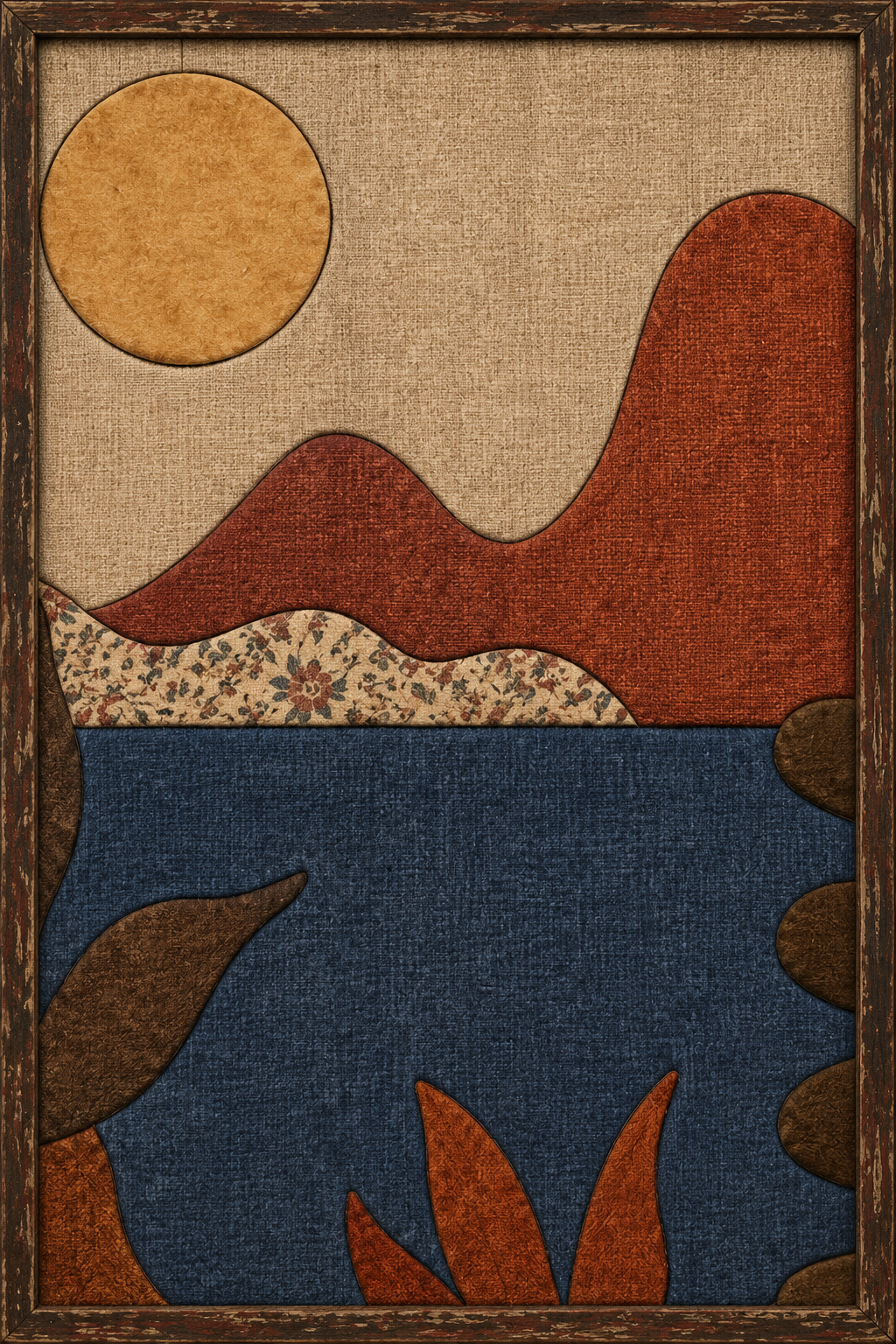 Sunset Over Coastal Cliffs — Kinusaiga fabric art design preview