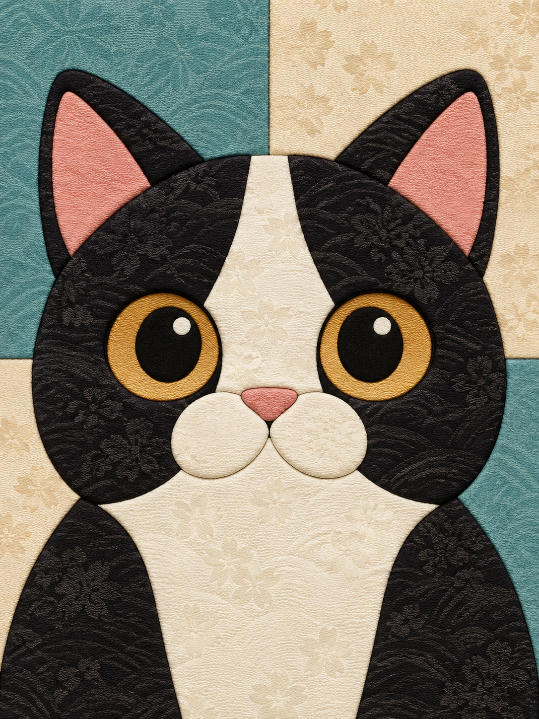 Cat Portrait — Kinusaiga fabric art design preview