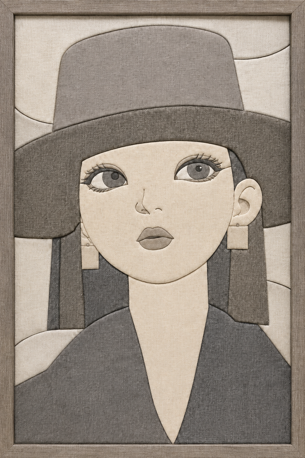 Woman in Black Hat — Kinusaiga fabric art design preview
